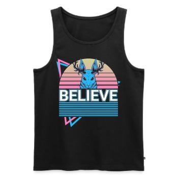 Schakalope Retro Cryptid Cryptozoology - Men's Premium Organic Tank Top - black - Front - AI Model Male 178 light (178cm)