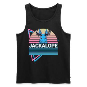 Schakalope Retro Cryptid Cryptozoology - Men's Premium Organic Tank Top - black - Front - AI Model Male 178 light (178cm)
