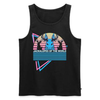 Schakalope Retro Kryptide - Men's Premium Organic Tank Top - black - Front - AI Model Male 178 light (178cm)
