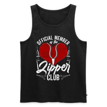 Herzoperation Official Member Of The Zipper Club - Männer Premium Bio Tank Top - Schwarz - Vorne - AI Model Male 178 light (178cm)