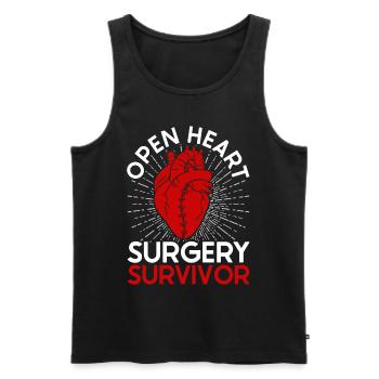 Herzoperation Genesener Herztransplantation - Männer Premium Bio Tank Top - Schwarz - Vorne - Michal (187cm)