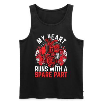 Heart Surgery My Heart Runs With A Spare Part - Men's Premium Organic Tank Top - black - Front - Michal (187cm)