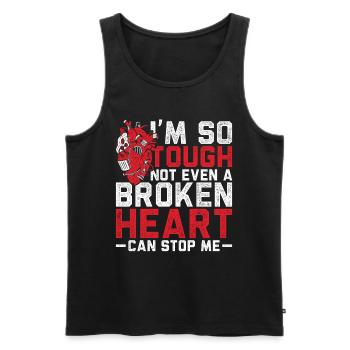 Herzoperation Genesener Herztransplantation - Männer Premium Bio Tank Top - Schwarz - Vorne - Michal (187cm)