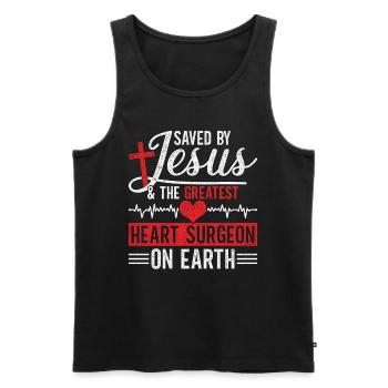 Herzoperation Genesung - Männer Premium Bio Tank Top - Schwarz - Vorne - AI Model Male 178 light (178cm)