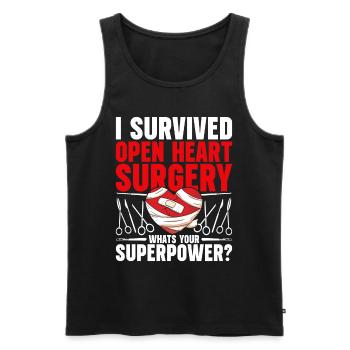 Heart surgery for convalescent heart transplant - Men's Premium Organic Tank Top - black - Front - Michal (187cm)