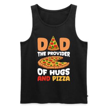 Dad The Provider Of Hugs And Pizza - Men's Premium Organic Tank Top - black - Front - AI Model Male 178 light (178cm)
