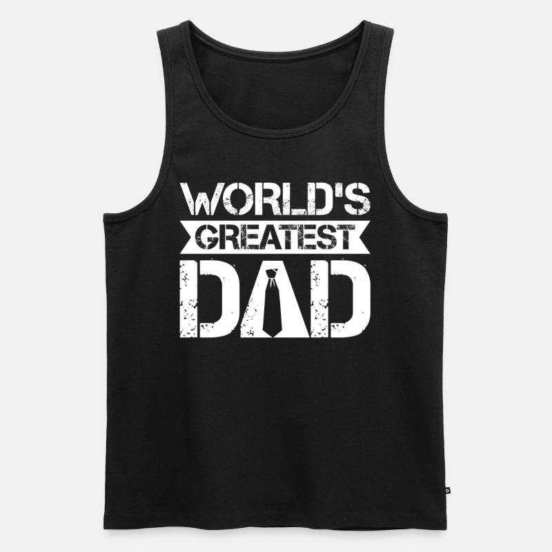 Word's Greatest Dad - Männer Premium Bio Tank Top - Schwarz