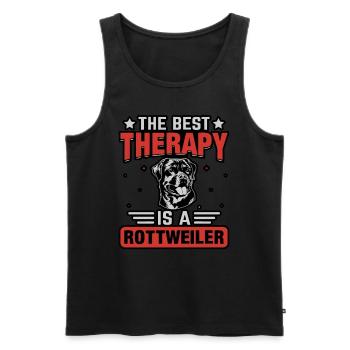 The best therapy is a Rottweiler - Men's Premium Organic Tank Top - black - Front - AI Model Male 178 light (178cm)