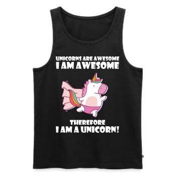 Unicorns are awesome, I am awesome - Männer Premium Bio Tank Top - Schwarz - Vorne - Michal (187cm)