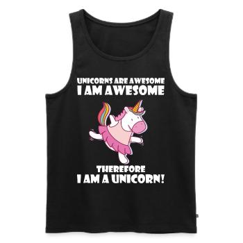 Unicorns are awesome, I am awesome - Männer Premium Bio Tank Top - Schwarz - Vorne - Michal (187cm)