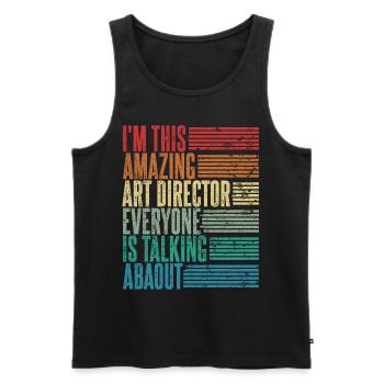 Vintage Art Director Graphic Designer Gift Retro - Men's Premium Organic Tank Top - black - Front - Michal (187cm)