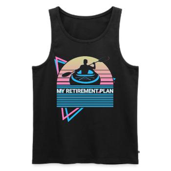 Funny Kayak Kayaking Retro - Men's Premium Organic Tank Top - black - Front - AI Model Male 178 light (178cm)