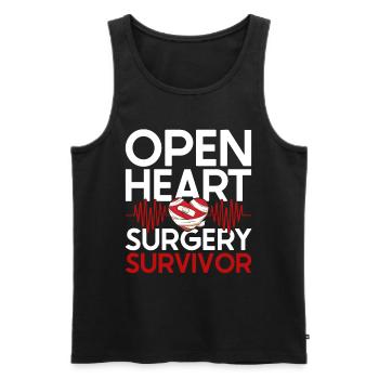 Heart surgery for convalescent heart transplant - Men's Premium Organic Tank Top - black - Front - Michal (187cm)