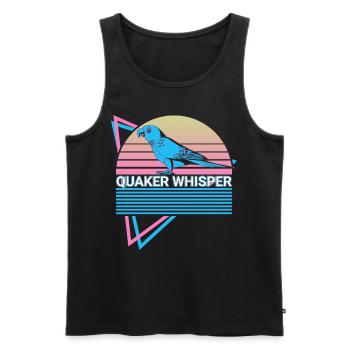 Quaker Whisperer Parrot Rétro - Débardeur bio Premium Homme - noir - Devant - AI Model Male 178 light (178cm)