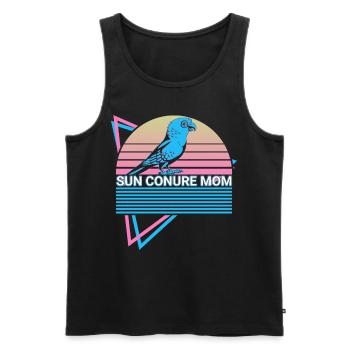 Parakeet Mama Parakeet Retro - Men's Premium Organic Tank Top - black - Front - Michal (187cm)