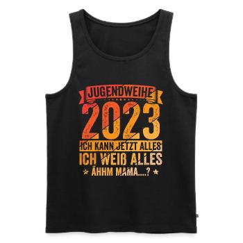 Jugendweihe 2023 - Männer Premium Bio Tank Top - Schwarz - Vorne - AI Model Male 178 light (178cm)