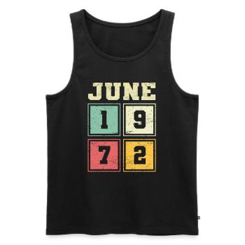 51. Geburtstag Juni Jahrgang 1972 Vintage - Männer Premium Bio Tank Top - Schwarz - Vorne - Michal (187cm)
