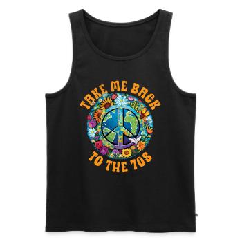 Hippie Peace Sign Peace Flowers Flower Child - Débardeur bio Premium Homme - noir - Devant - Michal (187cm)
