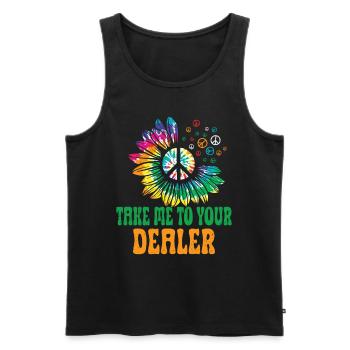 Hippie Peace Sign Peace Flowers Flower Child - Men's Premium Organic Tank Top - black - Front - Michal (187cm)