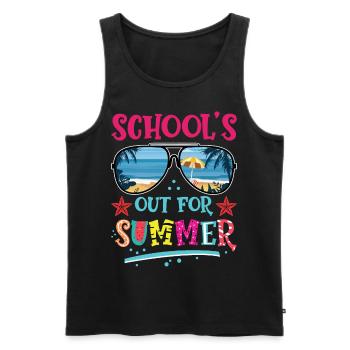 Retro Last Day of School's Out For Summer Teacher - Men's Premium Organic Tank Top - black - Front - Michal (187cm)