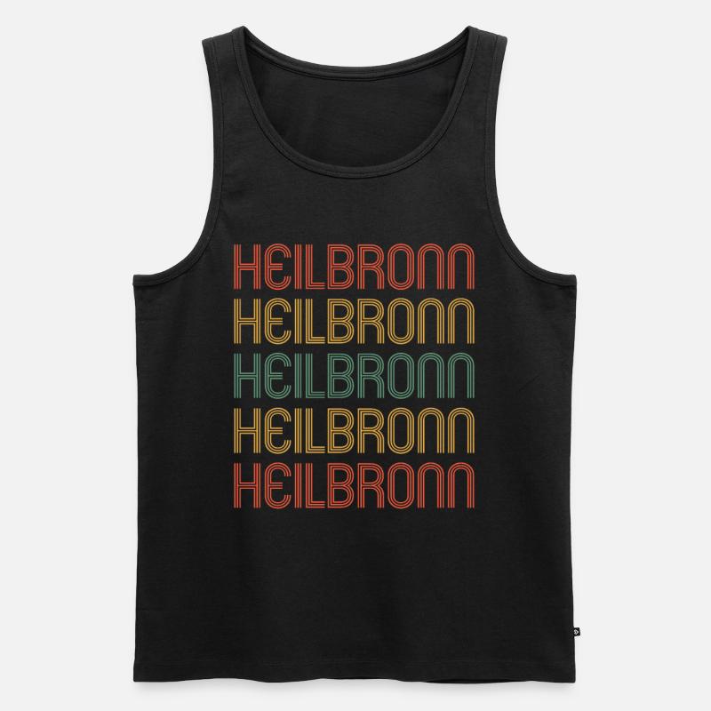 Heilbronnerin Heilbronner Heilbronn - Männer Premium Bio Tank Top - Schwarz