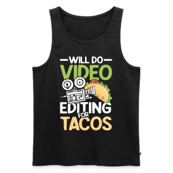 Will Do Video Editing For Tacos - Männer Premium Bio Tank Top - Schwarz - Vorne - Michal (187cm)