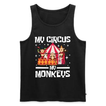My Circus My Monkeys - Männer Premium Bio Tank Top - Schwarz - Vorne - AI Model Male 178 light (178cm)