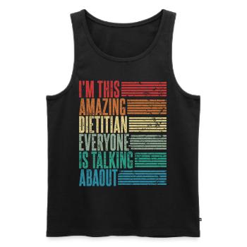 Vintage Diététicien Diététicien Cadeau Rétro - Débardeur bio Premium Homme - noir - Devant - Michal (187cm)