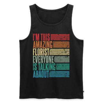 Vintage Florist Florist Gift Retro - Men's Premium Organic Tank Top - black - Front - Michal (187cm)