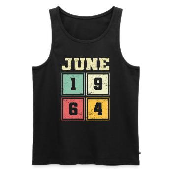 59th Birthday June Vintage 1964 Vintage - Men's Premium Organic Tank Top - black - Front - AI Model Male 178 light (178cm)