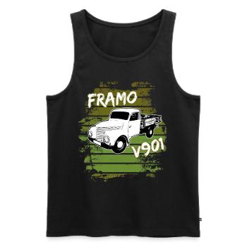 Framo pritsche Transporter Lkw DDR IFA Oldtimer - Männer Premium Bio Tank Top - Schwarz - Vorne - AI Model Male 178 light (178cm)
