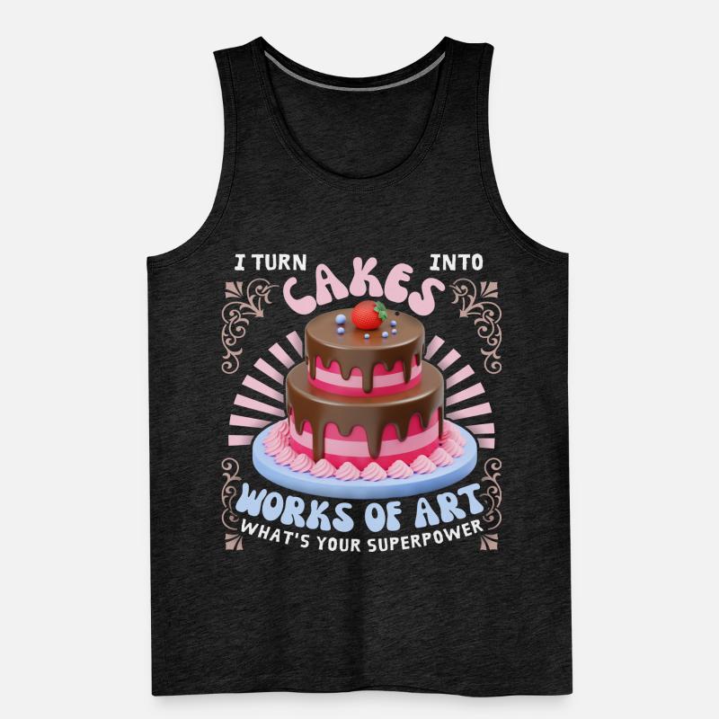 Bake cake, cake, baker, funny saying Men's Premium Organic Tank Top
