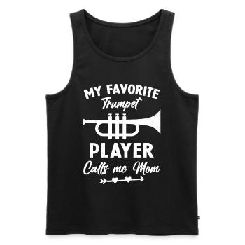 Frau, meine Lieblingstrompeterin, nennt mich Mama - Männer Premium Bio Tank Top - Schwarz - Vorne - Michal (187cm)