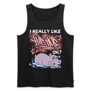 Lustiges Nilpferd, Flusspferd, Hip-Hop Spruch, Pun - Männer Premium Bio Tank Top - Schwarz - Vorne - AI Model Male 178 light (178cm)