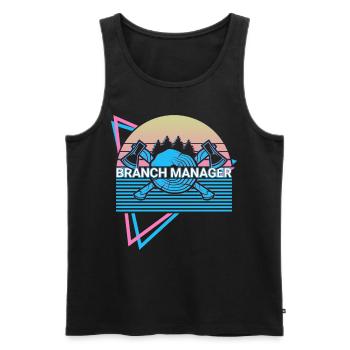 Holzfäller Holzbearbeitung Retro - Männer Premium Bio Tank Top - Schwarz - Vorne - Michal (187cm)
