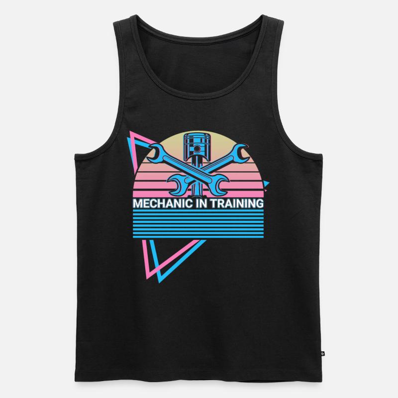 Lustiger Mechaniker Retro - Männer Premium Bio Tank Top - Schwarz