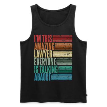 Vintage Rechtsanwalt Rechtsanwältin Geschenk Retro - Männer Premium Bio Tank Top - Schwarz - Vorne - Michal (187cm)