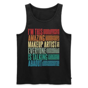 Make-up Artist Makeup Artist Makeup Artist Gift - Men's Premium Organic Tank Top - black - Front - AI Model Male 178 light (178cm)