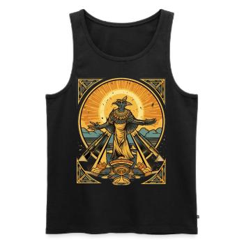 Ägyptische Gottheit - Männer Premium Bio Tank Top - Schwarz - Vorne - AI Model Male 178 light (178cm)