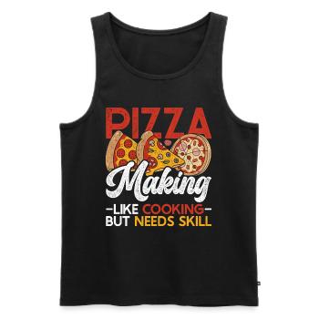 Pizzaiolo Pizzaiolo Amateurs de pizza - Débardeur bio Premium Homme - noir - Devant - Michal (187cm)