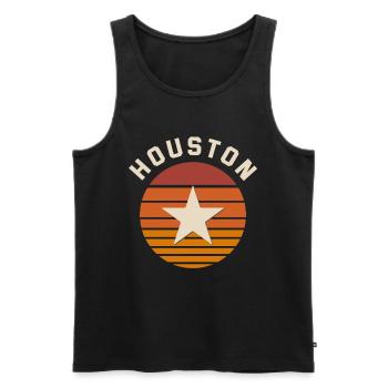 Texas Cadeau Huston Austin Dallas El Paso Rodeo - Débardeur bio Premium Homme - noir - Devant - AI Model Male 178 light (178cm)