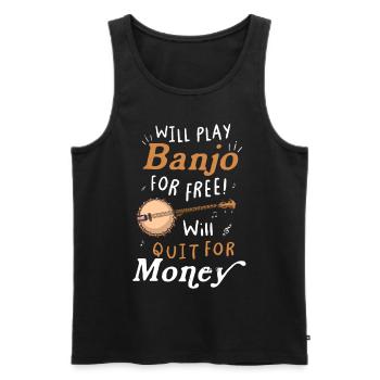 Banjo Shirts For Men Bluegrass Appalachia Folk - Männer Premium Bio Tank Top - Schwarz - Vorne - Michal (187cm)