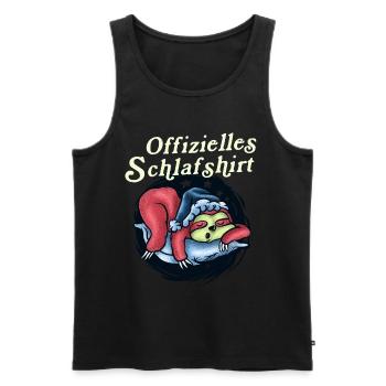 Faultier Tshirt Damen Herren Faul Müde Bürohumor - Männer Premium Bio Tank Top - Schwarz - Vorne - AI Model Male 178 light (178cm)
