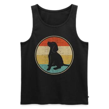 Beagle Dog Retro - Men's Premium Organic Tank Top - black - Front - Michal (187cm)