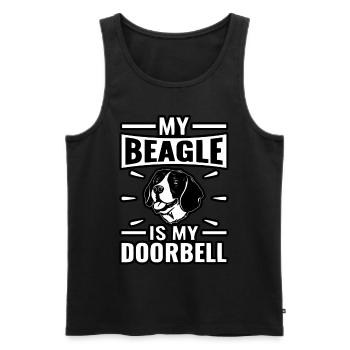 Mon Beagle est ma sonnette - Débardeur bio Premium Homme - noir - Devant - AI Model Male 178 light (178cm)