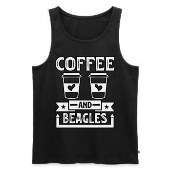 Coffee and Beagles - Men's Premium Organic Tank Top - black - Front - Michal (187cm)