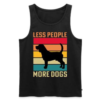 Moins de gens plus de chiens - Débardeur bio Premium Homme - noir - Devant - Michal (187cm)