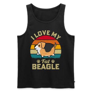 J’aime mon gros Beagle - Débardeur bio Premium Homme - noir - Devant - Michal (187cm)