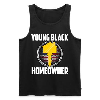 Young Black Homeowner - Men's Premium Organic Tank Top - black - Front - AI Model Male 178 light (178cm)