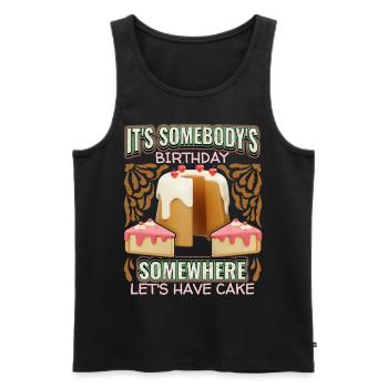 Kuchen, Geburtstag, Geburtstagstorte, 3D Spruch - Männer Premium Bio Tank Top - Schwarz - Vorne - AI Model Male 178 light (178cm)